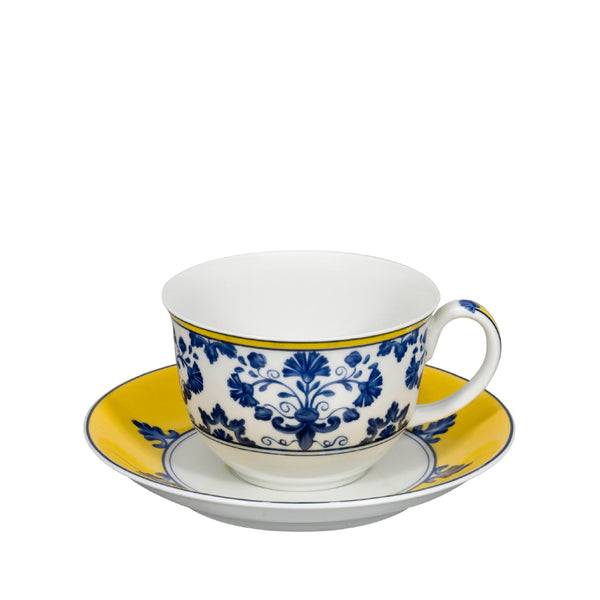 VISTA ALEGRE Castelo Branco Tea Cup and Saucer Set of 4 VISTA ALEGRE Castelo Branco Tea Cup and Saucer Set of 4