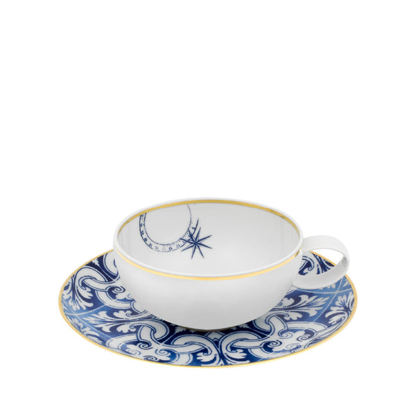 VISTA ALEGRE Transatlantica Tea Cup and Saucer Set of 4 VISTA ALEGRE Transatlantica Tea Cup and Saucer Set of 4