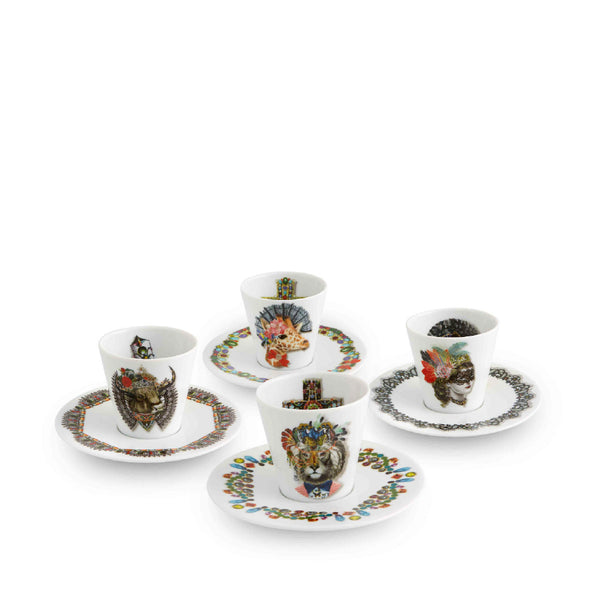 VISTA ALEGRE Love Who You Want Set of 4 Coffee Cups and Saucers VISTA ALEGRE Love Who You Want Set of 4 Coffee Cups and Saucers