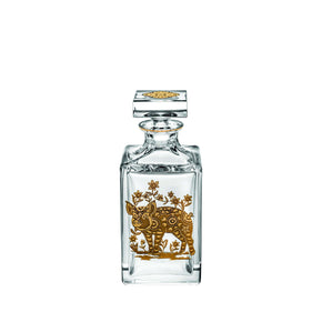 VISTA ALEGRE Golden Whisky Decanter with Gold Pig