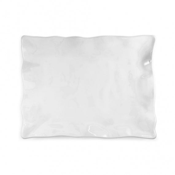 Q SQUARED Ruffle Melamine Rectangle Platter Set of 4 Q SQUARED Ruffle Melamine Rectangle Platter Set of 4