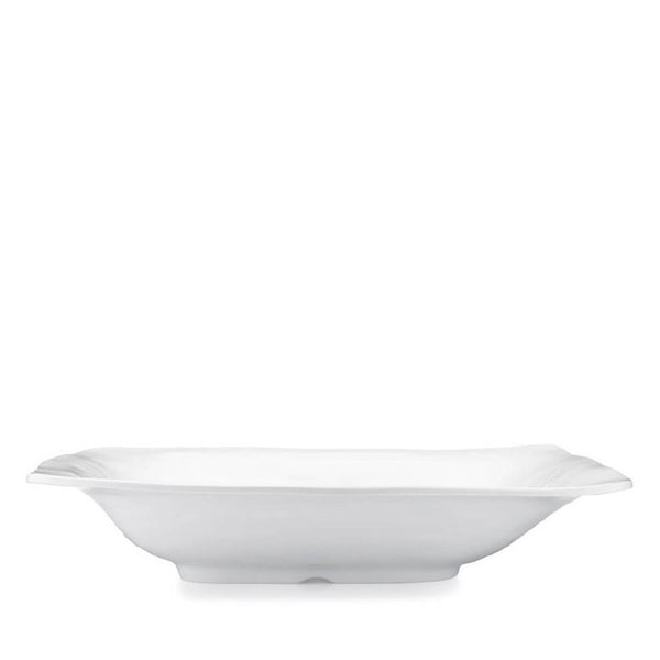 Q SQUARED Ruffle White Melamine Rectangle Shallow Serving Bowl Set Of 4 Q SQUARED Ruffle White Melamine Rectangle Shallow Serving Bowl Set Of 4