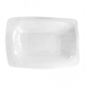 Q SQUARED Ruffle Melamine Rectangle Shallow Serving Bowl Set of 4