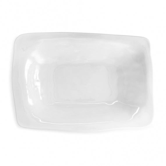 Q SQUARED Ruffle Melamine Rectangle Shallow Serving Bowl Set of 4 Q SQUARED Ruffle Melamine Rectangle Shallow Serving Bowl Set of 4