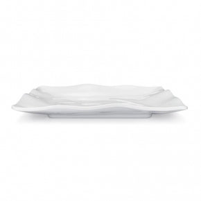 Q SQUARED Ruffle Melamine Square Dinner Plate Set of 8