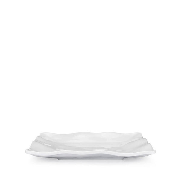 Q SQUARED Ruffle White Melamine Square Salad Plate Set Of 4 Q SQUARED Ruffle White Melamine Square Salad Plate Set Of 4