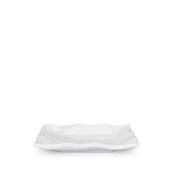 Q SQUARED Ruffle White Melamine Square Canape Plate Set Of 4 Q SQUARED Ruffle White Melamine Square Canape Plate Set Of 4