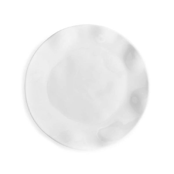 Q SQUARED Ruffle White Round Salad Plate Set Of 4 Q SQUARED Ruffle White Round Salad Plate Set Of 4