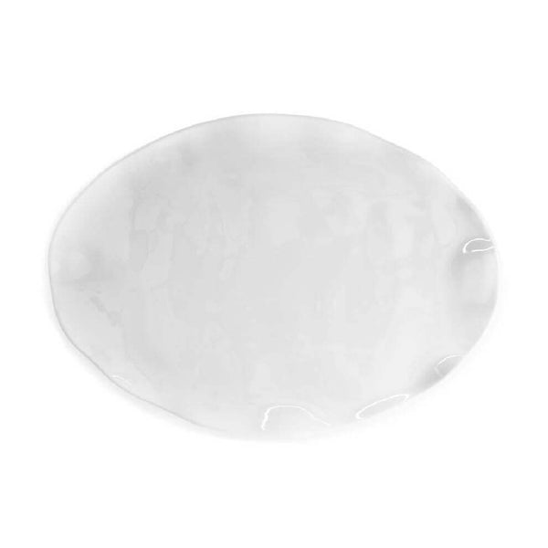 Q SQUARED Ruffle White Melamine Oval Platter Set Of 4 Q SQUARED Ruffle White Melamine Oval Platter Set Of 4