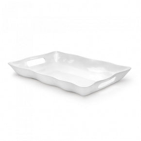 Q SQUARED Ruffle Melamine Rectangle Tray Set of 4