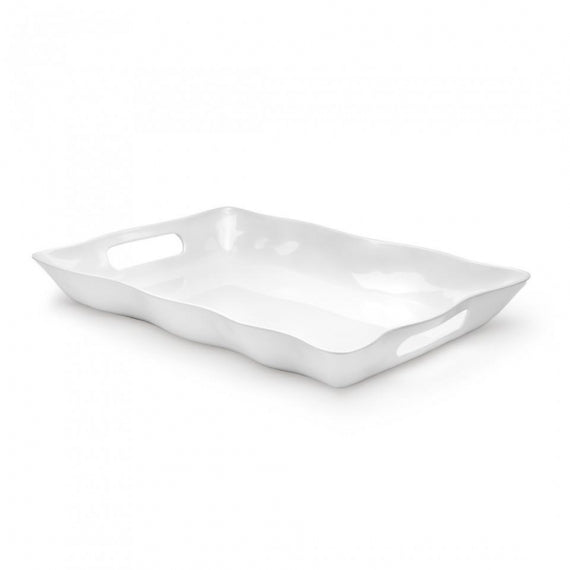 Q SQUARED Ruffle Melamine Rectangle Tray Set of 4 Q SQUARED Ruffle Melamine Rectangle Tray Set of 4