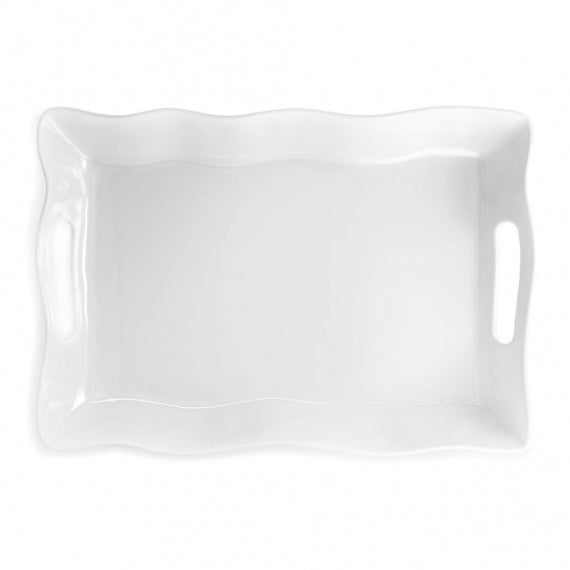 Q SQUARED Ruffle Melamine Rectangle Tray Set of 4 Q SQUARED Ruffle Melamine Rectangle Tray Set of 4