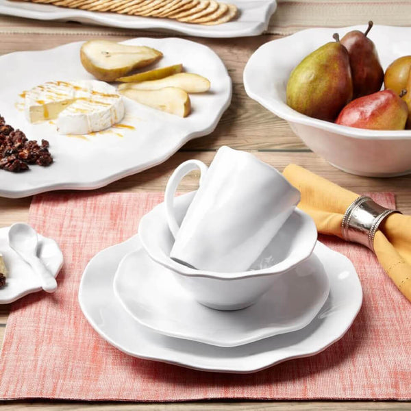 Q SQUARED Ruffle White Melamine Mug Set Of 4 Q SQUARED Ruffle White Melamine Mug Set Of 4