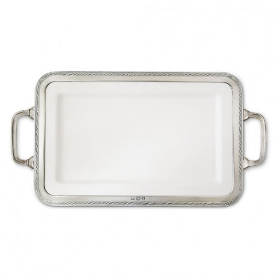 MATCH PEWTER Luisa Rectangular Platter with Handles MATCH PEWTER Luisa Rectangular Platter with Handles