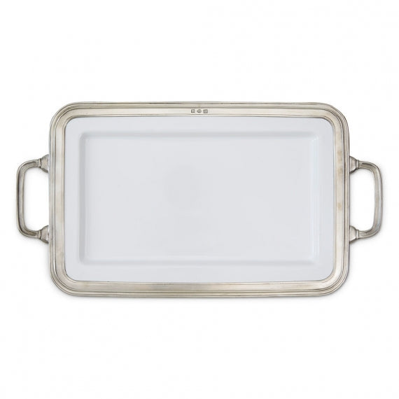MATCH PEWTER Gianna Rectangular Platter with Handles MATCH PEWTER Gianna Rectangular Platter with Handles