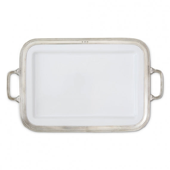MATCH PEWTER Gianna Rectangular Platter with Handles MATCH PEWTER Gianna Rectangular Platter with Handles