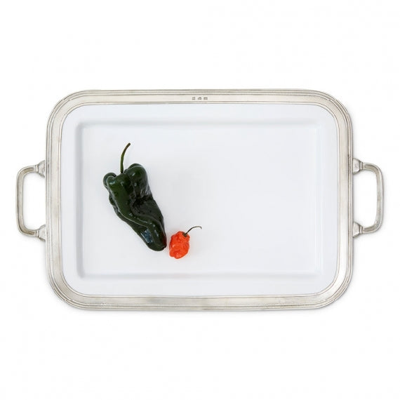 MATCH PEWTER Gianna Rectangular Platter with Handles MATCH PEWTER Gianna Rectangular Platter with Handles