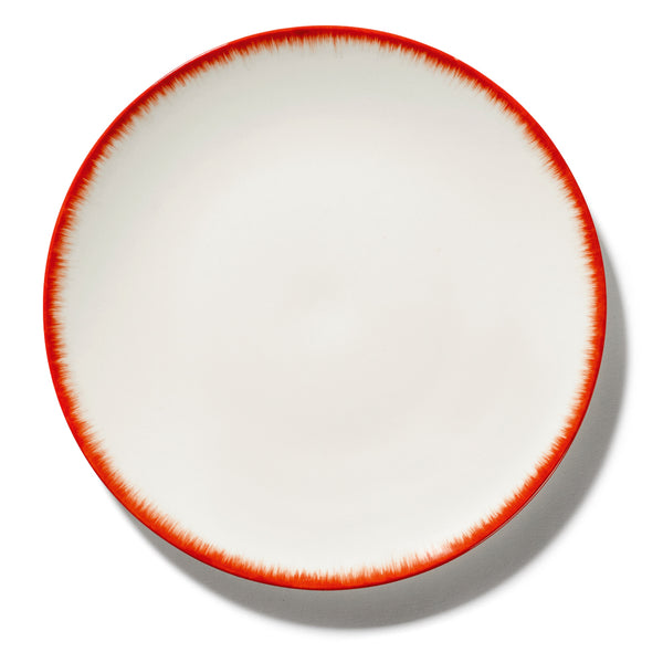 SERAX Ann Demeulemeester Plate DÉ Red Rim Set Of 2 SERAX Ann Demeulemeester Plate DÉ Red Rim Set Of 2