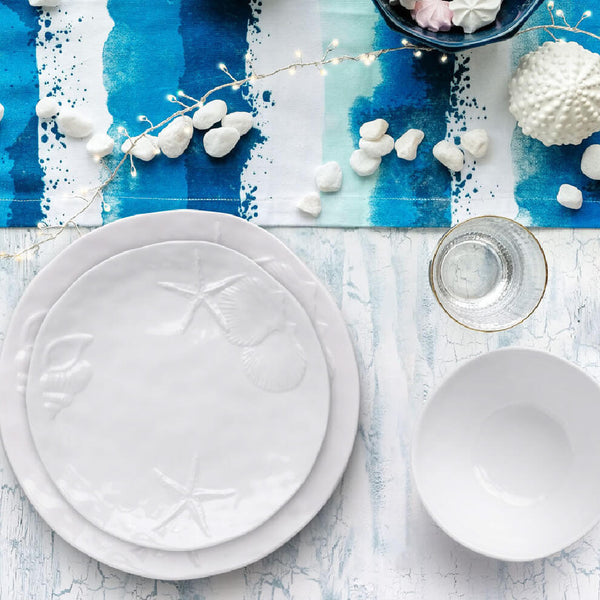Q SQUARED Captiva Sea Life White Melamine Dinner Plate Set Of 4 Q SQUARED Captiva Sea Life White Melamine Dinner Plate Set Of 4