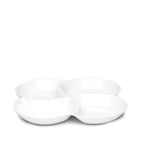Q SQUARED Clover White Melamine Serving Platter Set Of 4