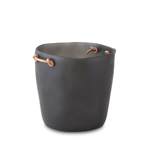 TINA FREY Champagne Bucket with Leather Handles TINA FREY Champagne Bucket with Leather Handles