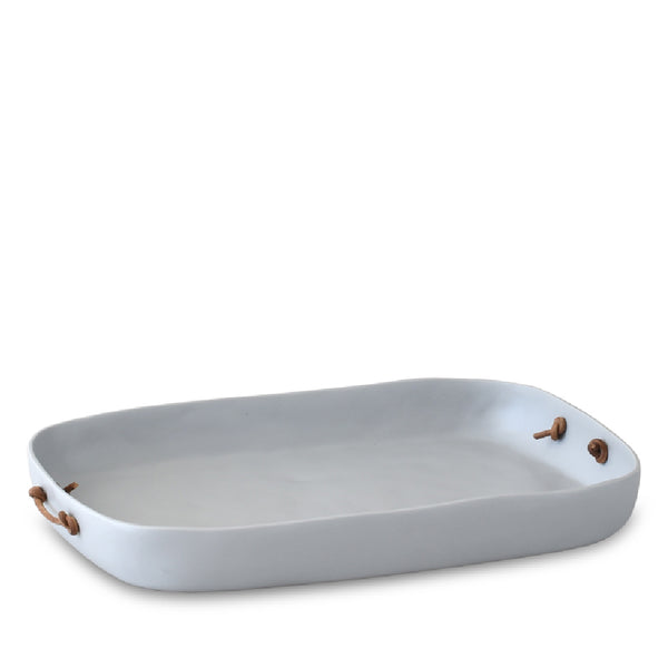 TINA FREY Extra Large Tray With Leather Handles TINA FREY Extra Large Tray With Leather Handles