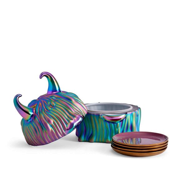 L'OBJET Haas Disco Lynda Box and Plates Set of 4 L'OBJET Haas Disco Lynda Box and Plates Set of 4