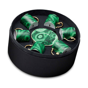 L'OBJET Malachite Espresso Cup & Saucer Set of 6