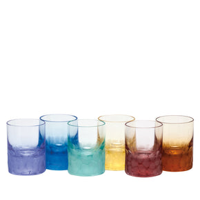 MOSER Pebbles Shot Glass 2 Oz. Set of 6 - Rainbow Colors