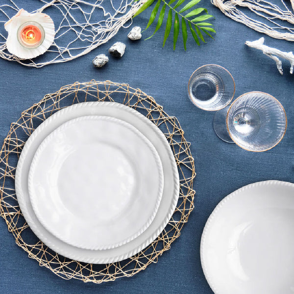 Q SQUARED Portsmouth Nautical White Melamine Salad Plate Set Of 4 Q SQUARED Portsmouth Nautical White Melamine Salad Plate Set Of 4