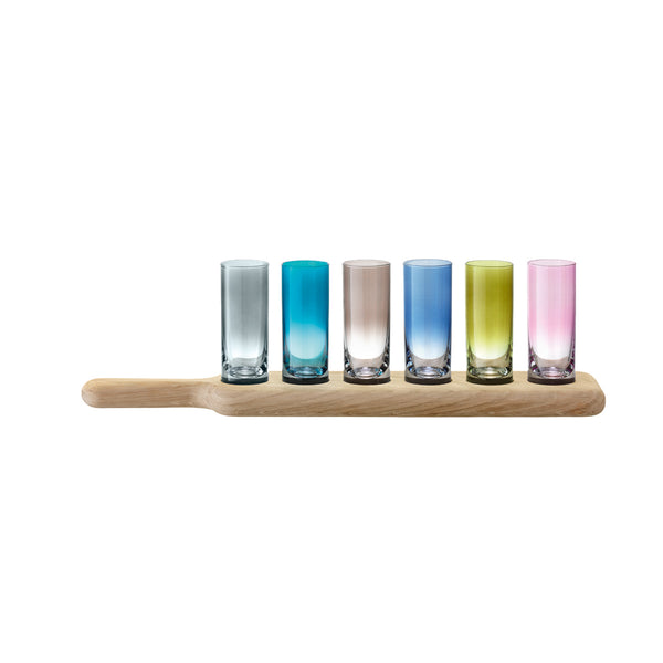 LSA INTERNATIONAL Paddle Shot Set & Oak Paddle Set of 4 LSA INTERNATIONAL Paddle Shot Set & Oak Paddle Set of 4