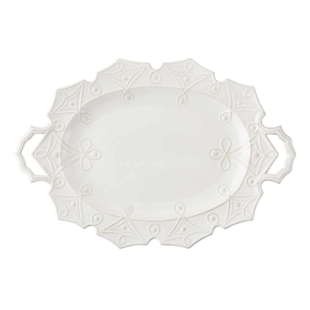Jardins Du Monde Whitewash Turkey Platter, studio product shot