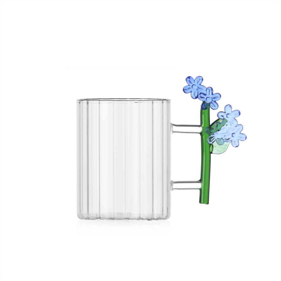 Ichendorf Botanica Optic Mug, Light Blue Flower