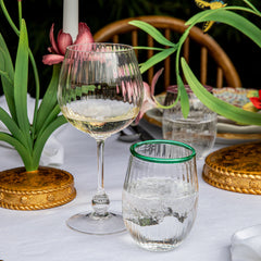 Juliska Nell Stemless Wine Glass Watercress Set of 2