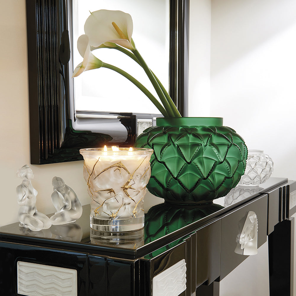 Lalique Languedoc Vase Medium Green lifestyle