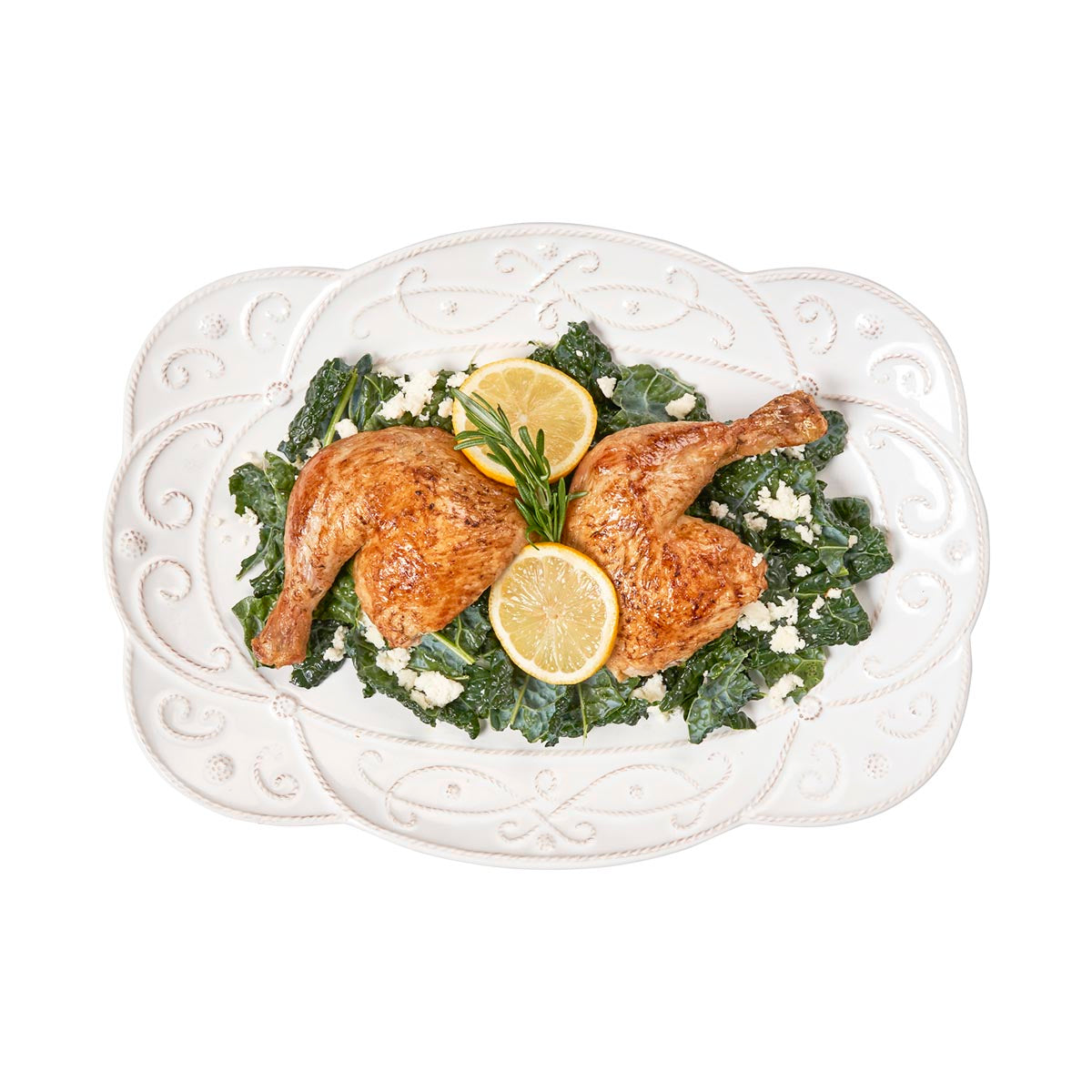 Jardins Du Monde Whitewash Platter, styled table setting