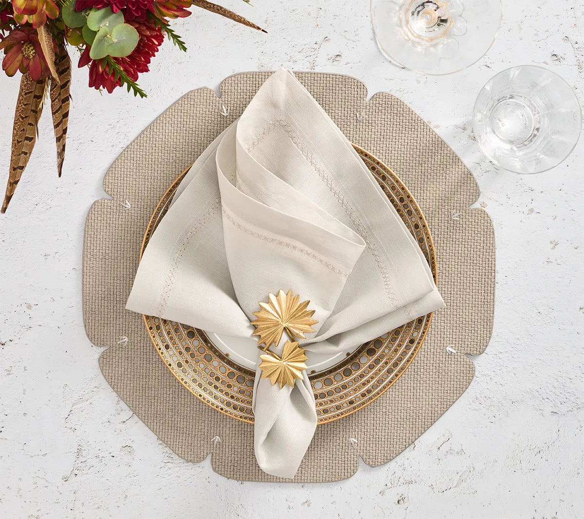 Kim Seybert Classic Napkin in Elephant, Set of 4
