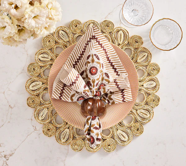 Kim Seybert Marisol Placemat in Ivory & Natural, Set of 4