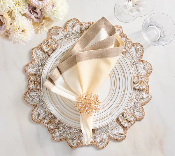 Kim Seybert Monarch Placemat in Champagne & Crystal, Set of 2