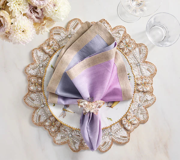 Kim Seybert Monarch Placemat in Champagne & Crystal, Set of 2
