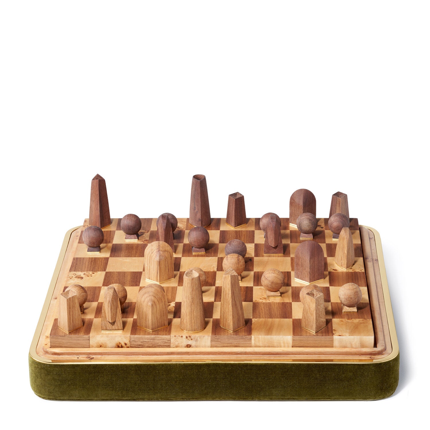 AERIN Velvet Chess Set, Moss