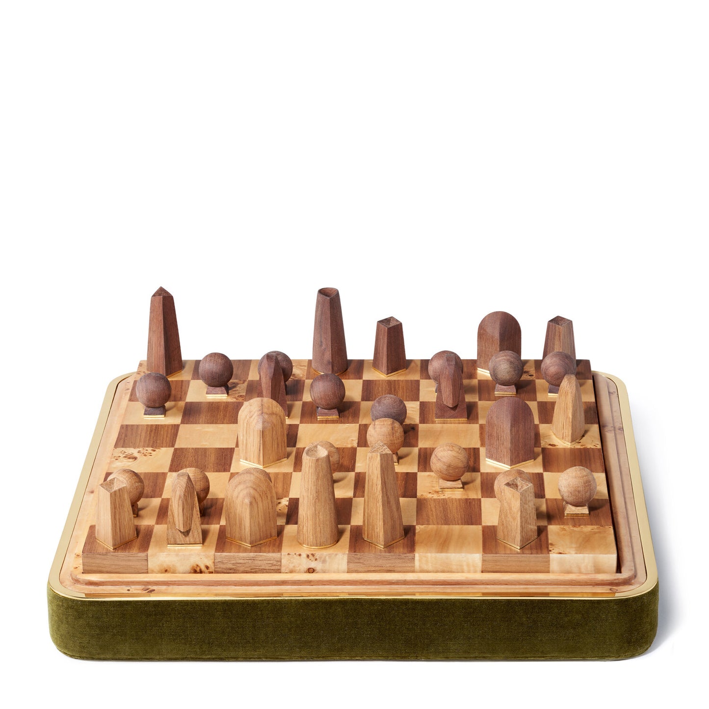 AERIN Velvet Chess Set, Moss