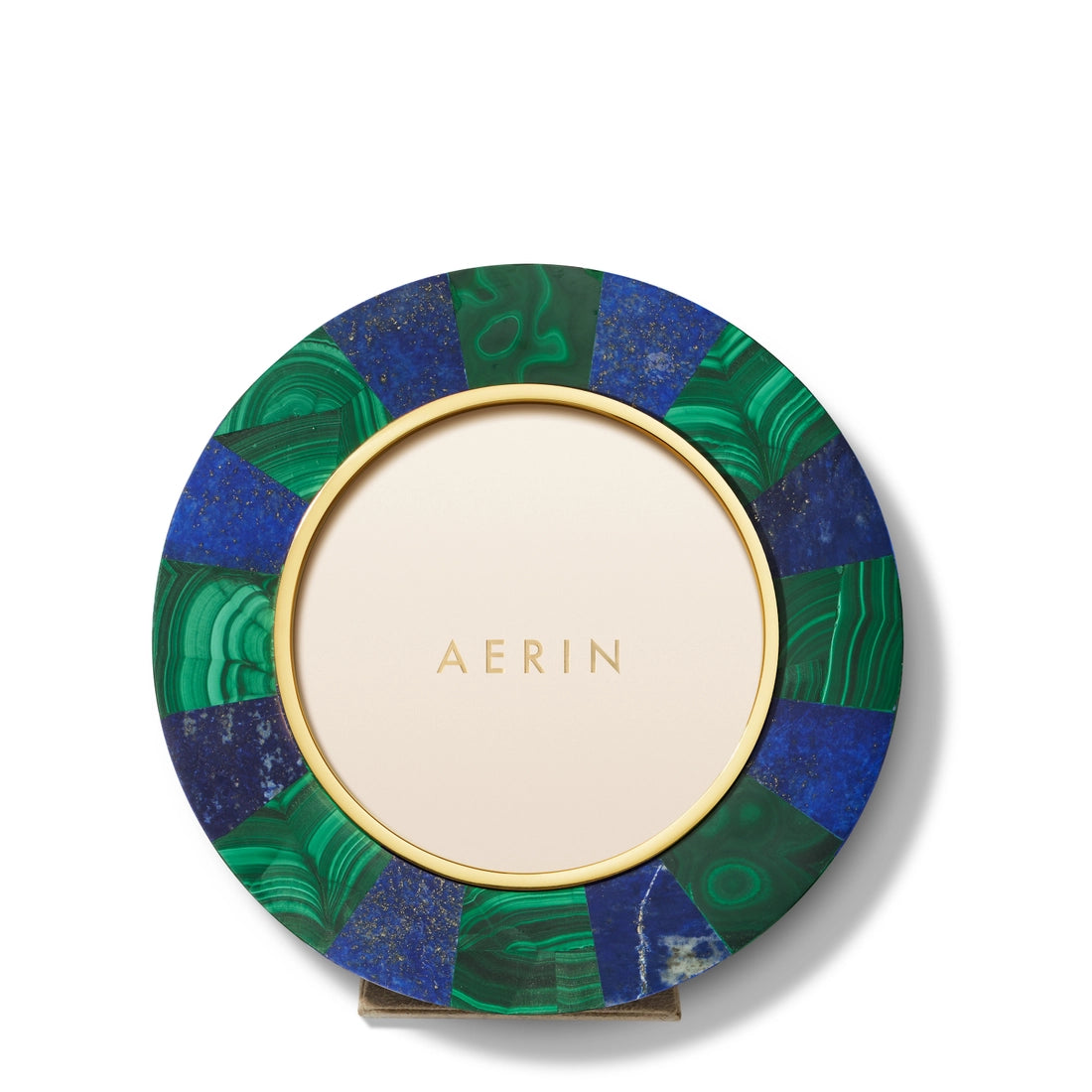 Cassiel Mosaic Round Frame, Lapis/Malachite