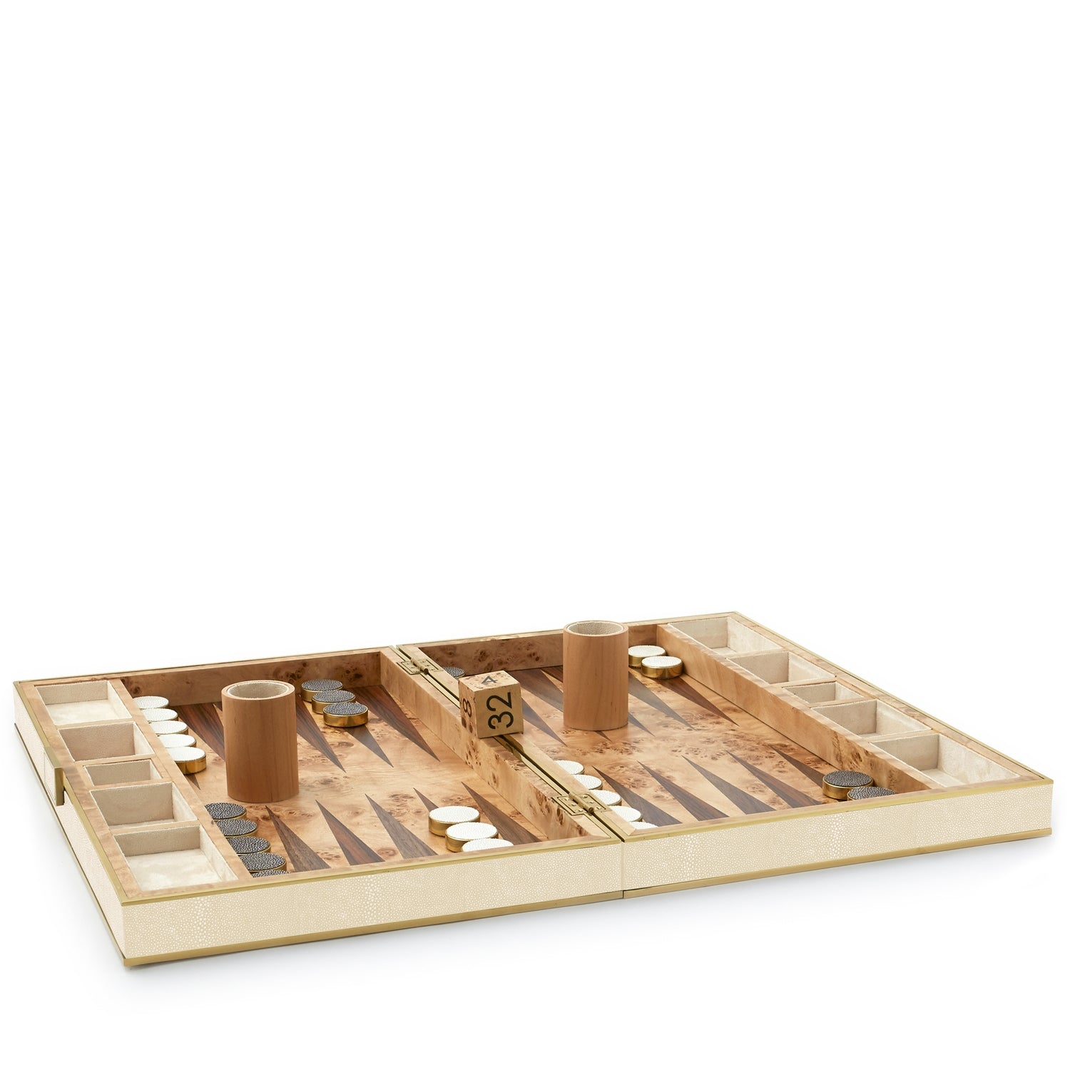 AERIN Shagreen Backgammon Set, Chocolate