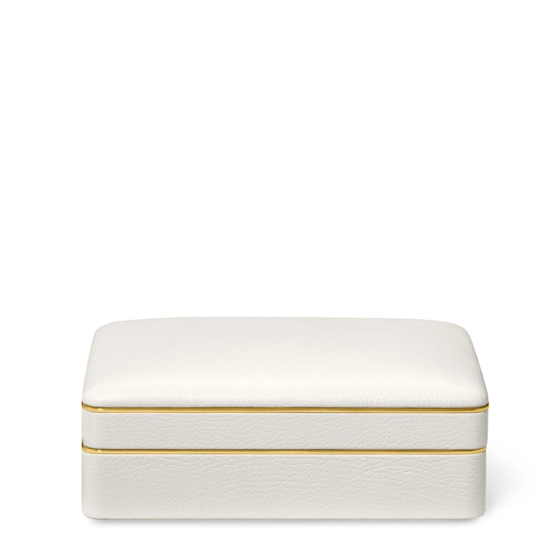 Aerin Piero Leather Small Stacked Jewelry Box, Shadow White