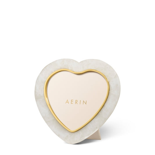 AERIN Cassiel Mosaic Heart Frame, White Quartz