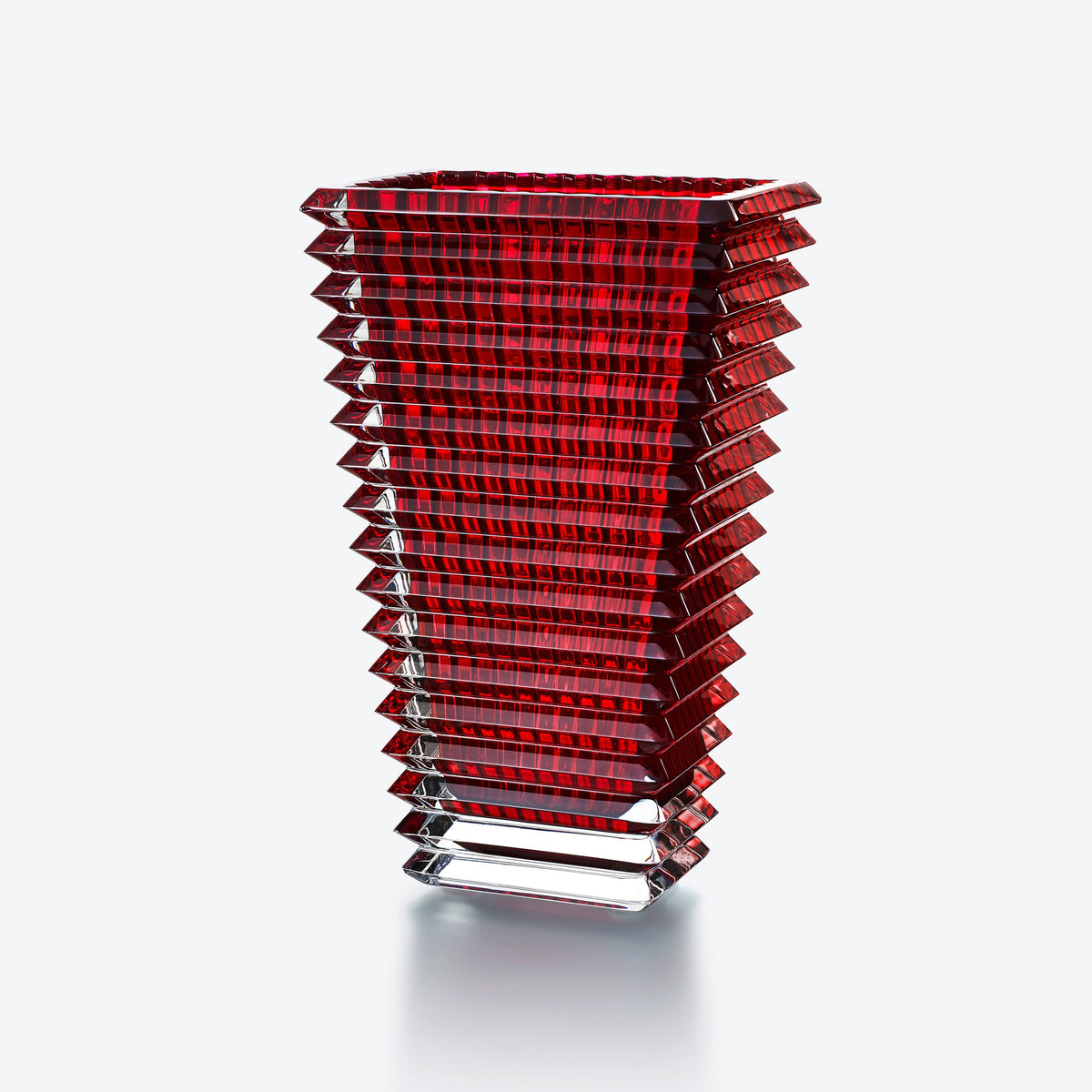 Baccarat Eye Rectangular Vase Large, Red