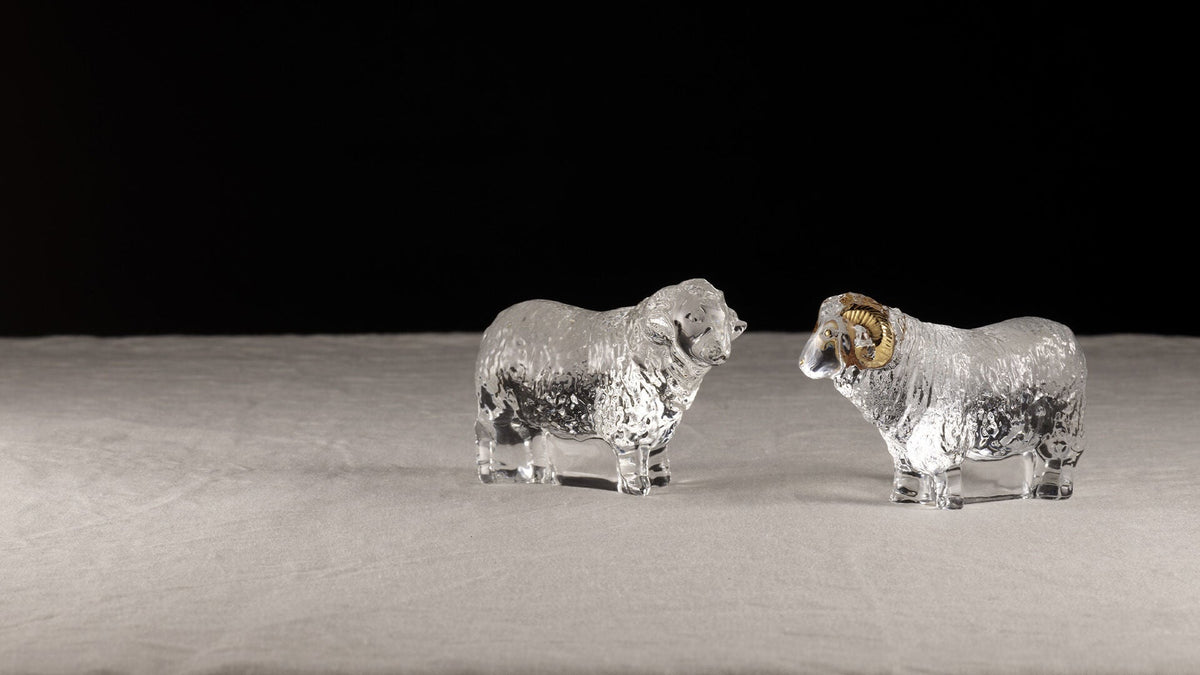 Baccarat 2027 Zodiac Sheep in clear and gold