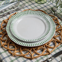 Juliska Sitio Stripe Dessert/Salad Plate Basil Set of 4