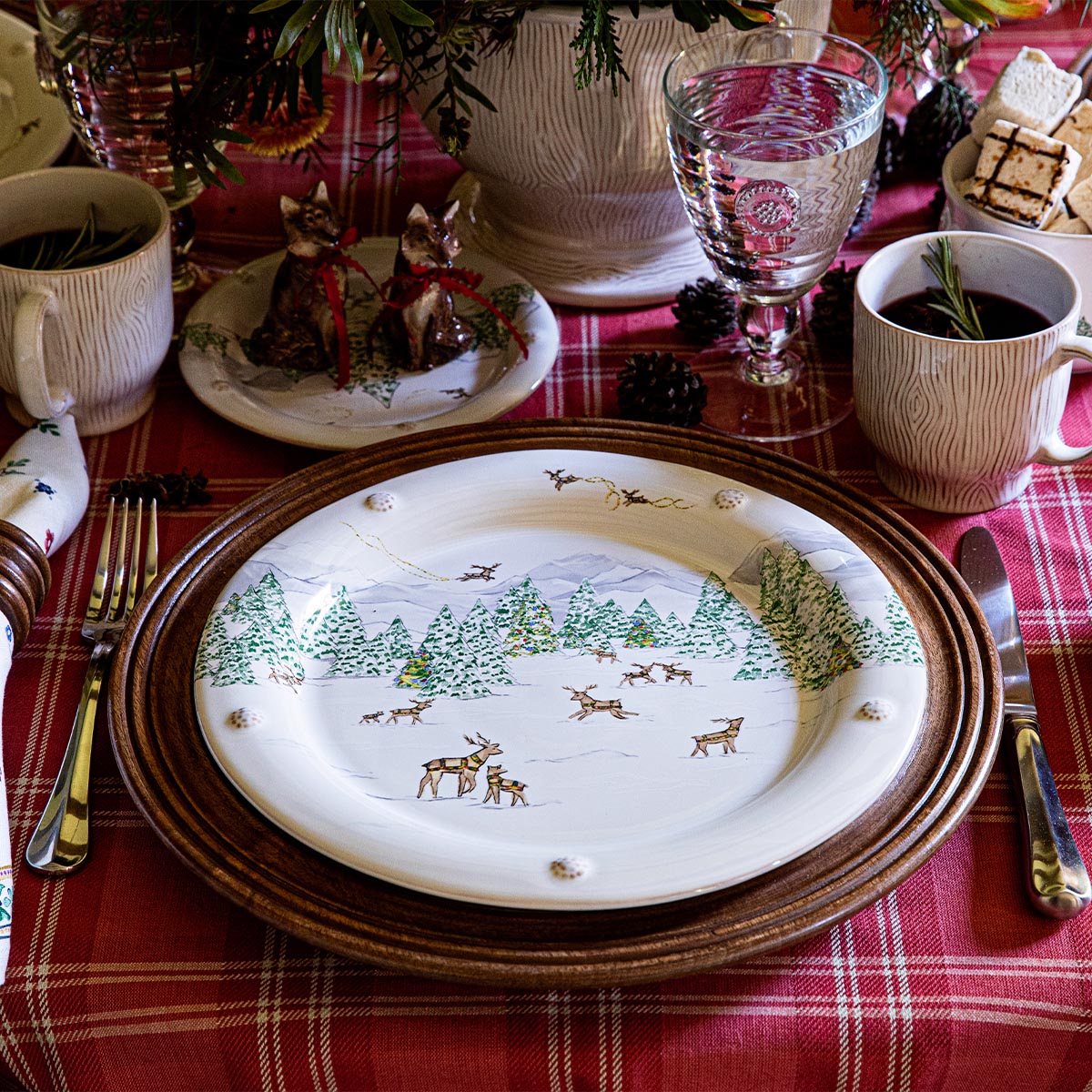 Juliska Berry & Thread North Pole dinner plate, detail view
